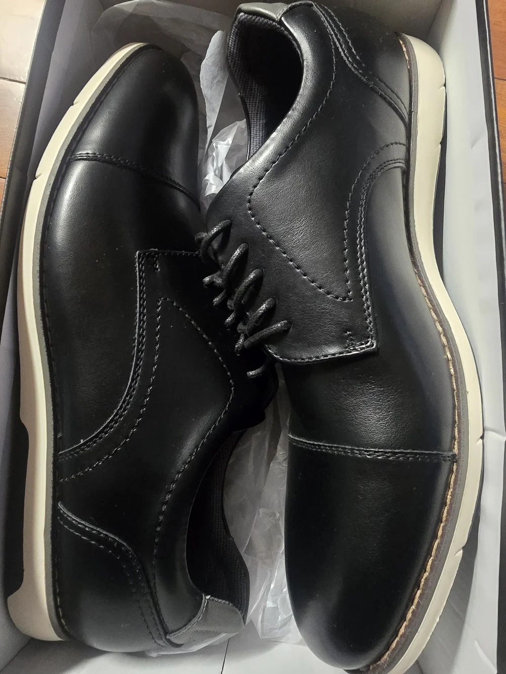 Men's Black Leather Lace-Up Dress Shoes Size 12